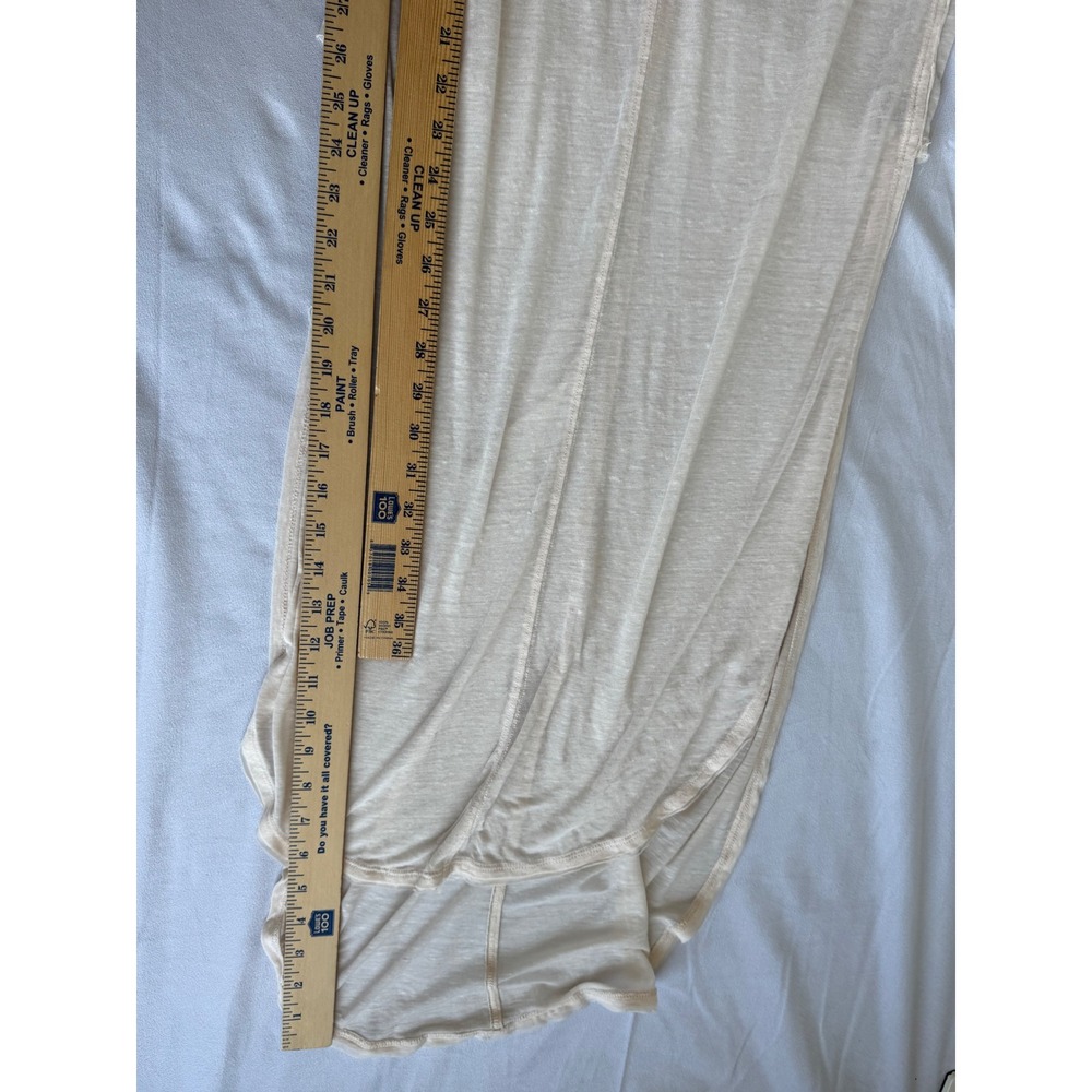 We The Free Free People Sheer High Slit V-Neck Tunic Sleeveless Cream Small midi - Picture 5 of 6